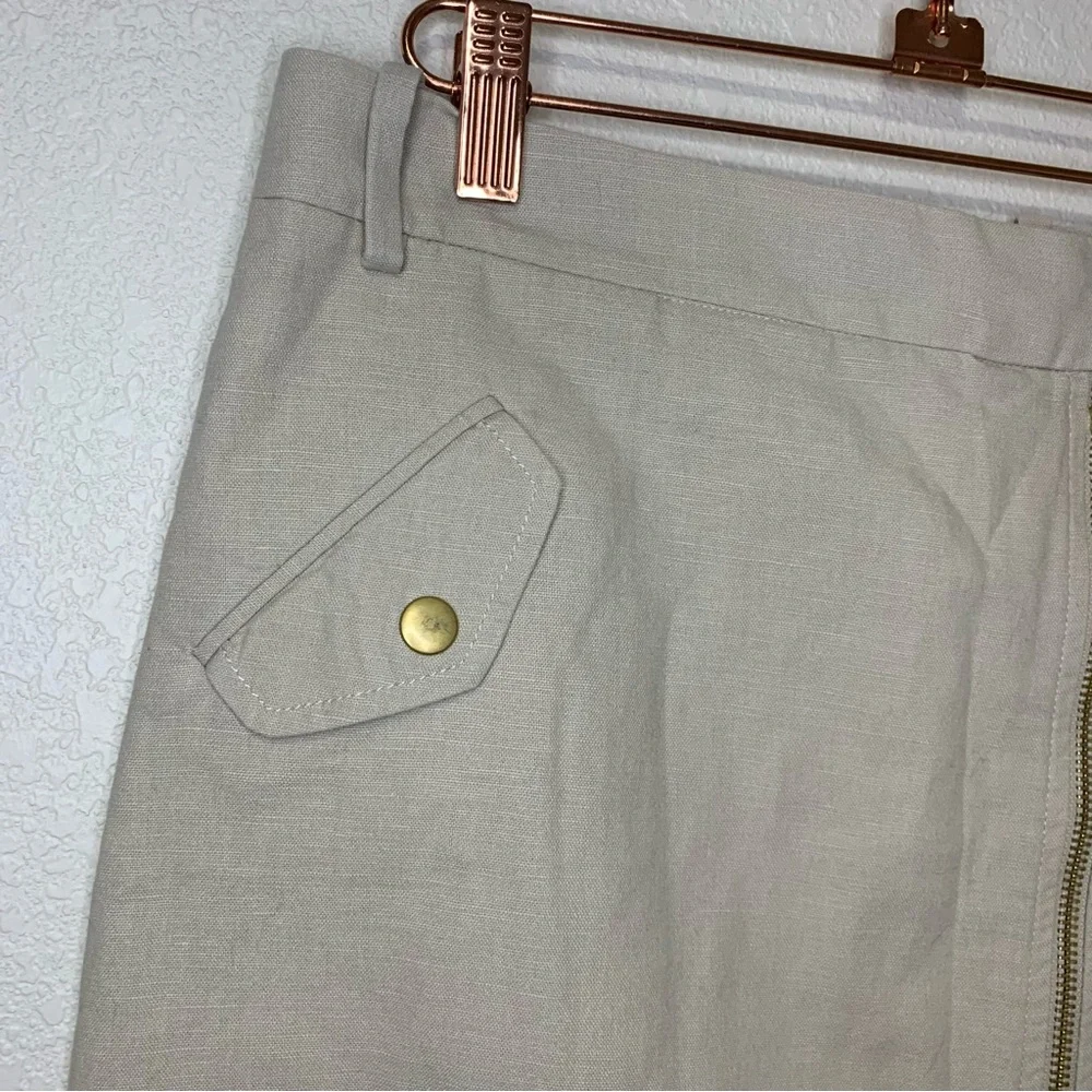 J.Crew Linen Zip Mini Skirt 2 Tan